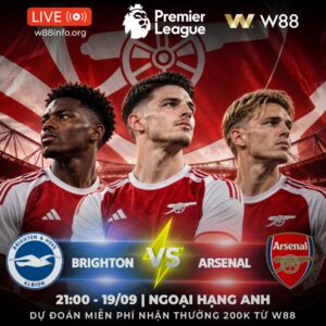 Read more about the article [W88 – MINIGAME] BRIGHTON – ARSENAL | PHÁO THỦ TRƯỚC THỬ THÁCH KHÓ NHẰN