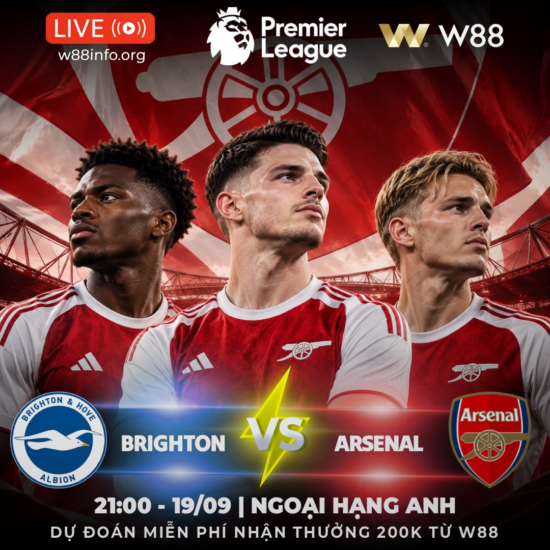 You are currently viewing [W88 – MINIGAME] BRIGHTON – ARSENAL | PHÁO THỦ TRƯỚC THỬ THÁCH KHÓ NHẰN