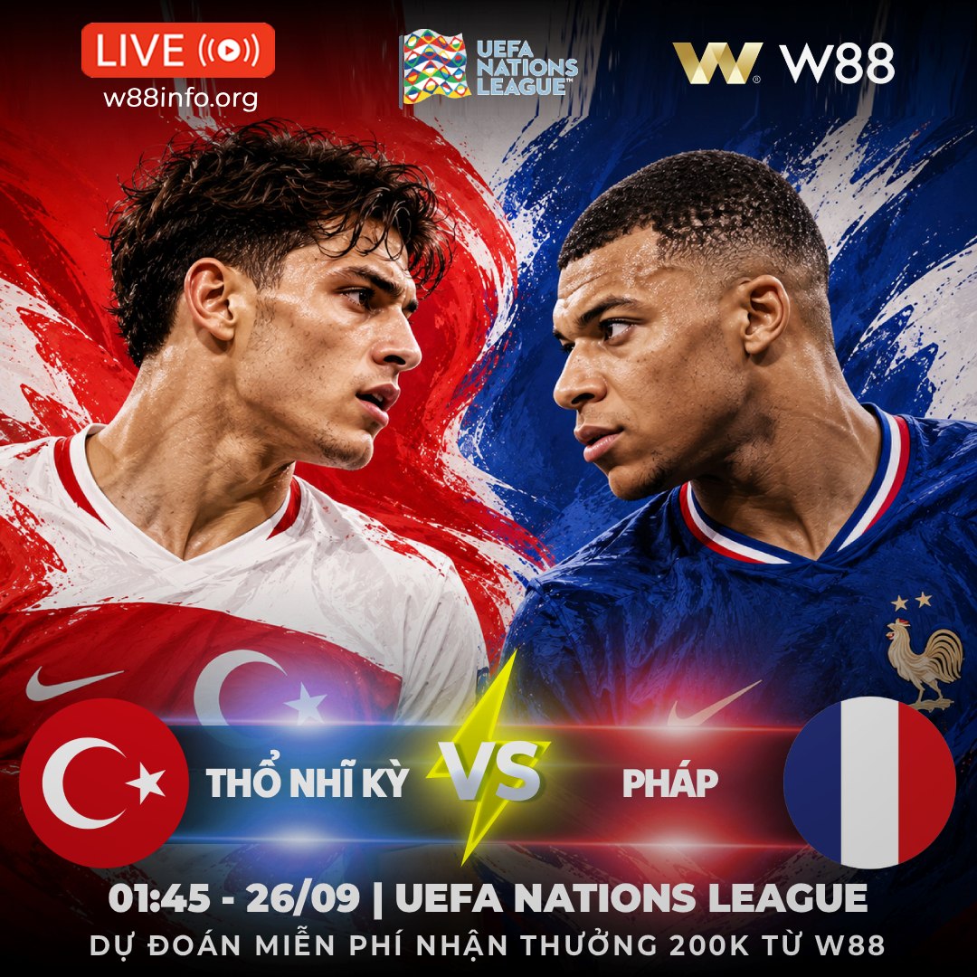 You are currently viewing [W88 – MINIGAME] THỔ NHĨ KỲ – PHÁP | MÀN RA MẮT CỦA ZIDANE