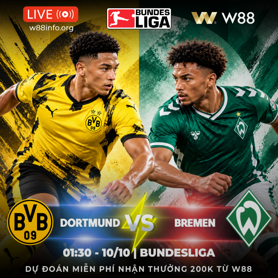 You are currently viewing [W88 – MINIGAME] DORTMUND – BREMEN | THỬ THÁCH LỚN