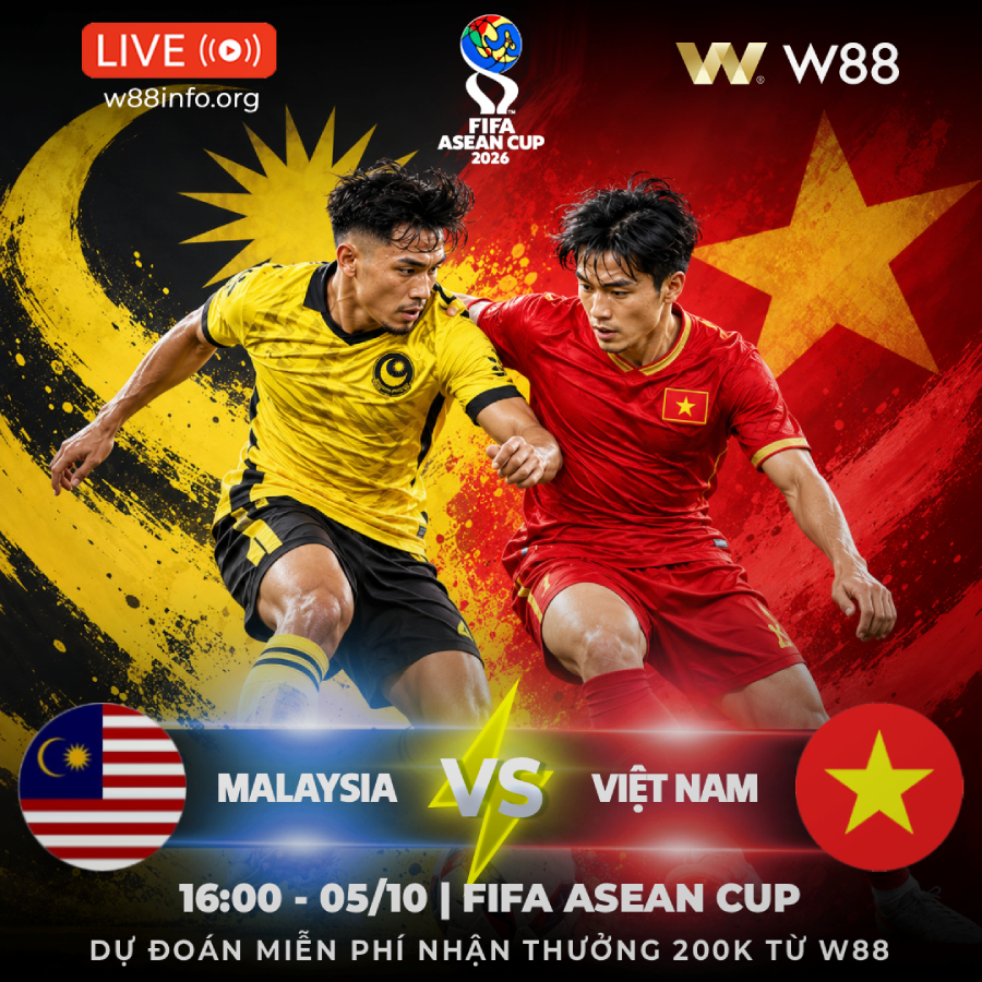 Read more about the article [W88 – MINIGAME] MALAYSIA –  VIỆT NAM | TRANH HẠNG 3