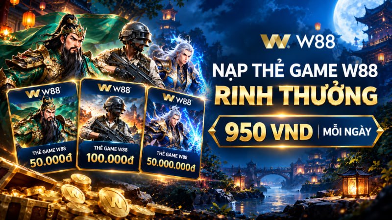 You are currently viewing NẠP THẺ GAME W88 – RINH THƯỞNG 950 VND MỖI NGÀY