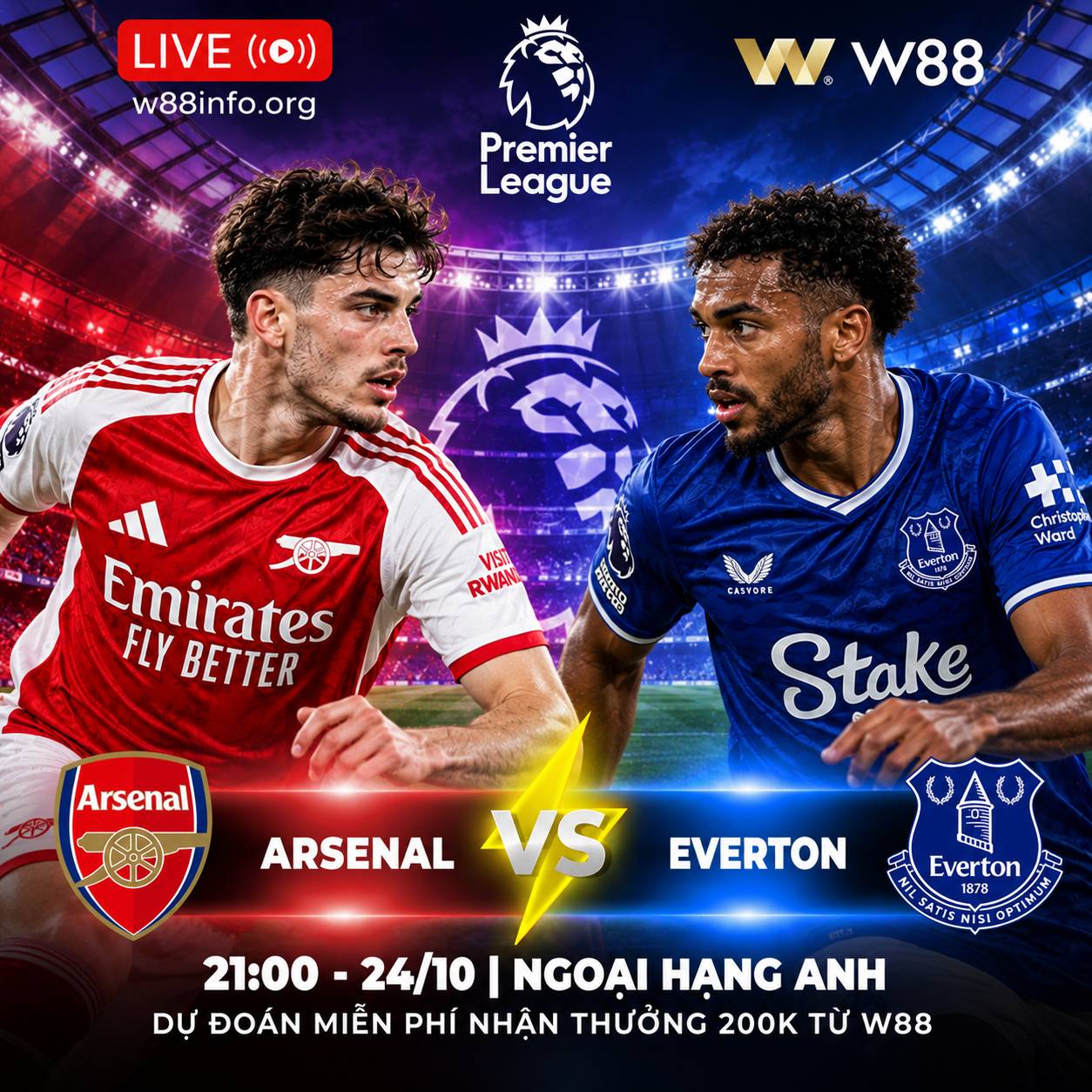 You are currently viewing [W88 – MINIGAME] ARSENAL – EVERTON | PHÁ VỠ BỨC TƯỜNG PHÒNG NGỰ