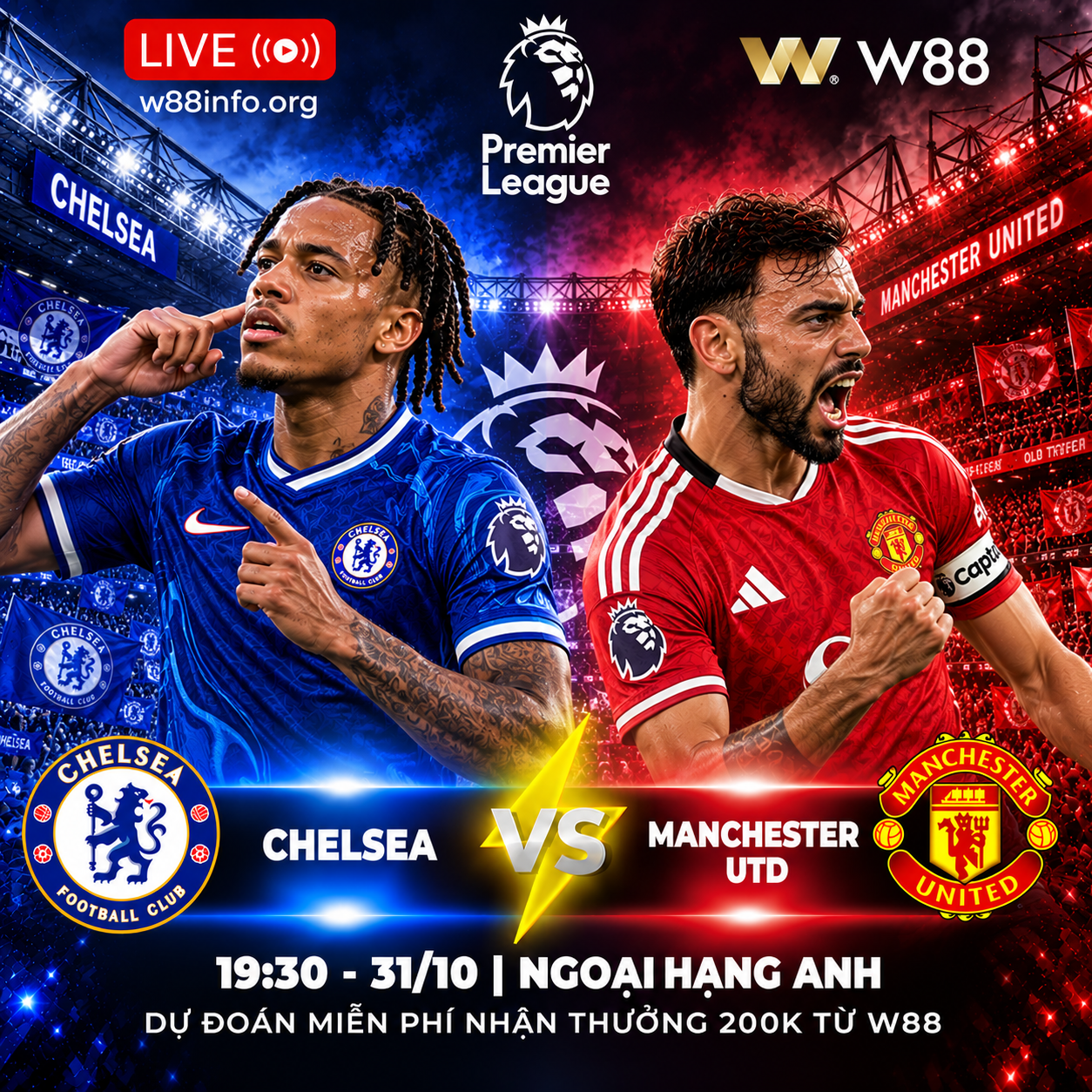 You are currently viewing [W88 – MINIGAME] CHELSEA – MANCHESTER UTD | QUỶ ĐỎ CỐ VƯỢT ẢI