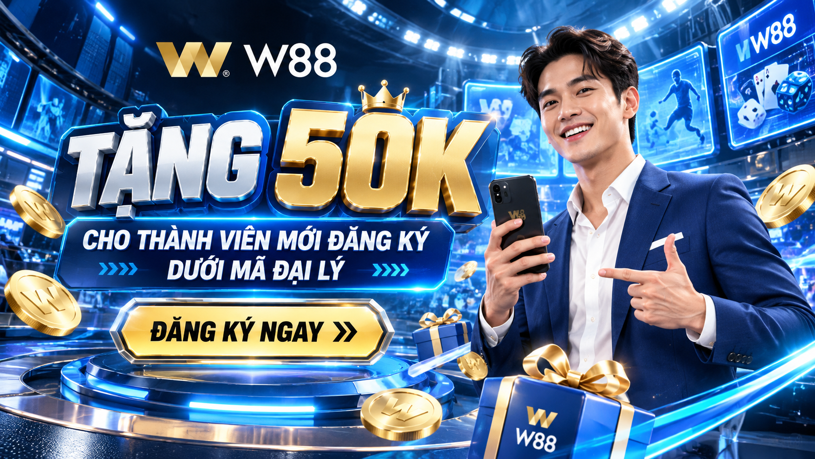 You are currently viewing W88 TẶNG 50K CHO THÀNH VIÊN MỚI – ƯU ĐÃI ĐẶC QUYỀN QUA MÃ ĐẠI LÝ