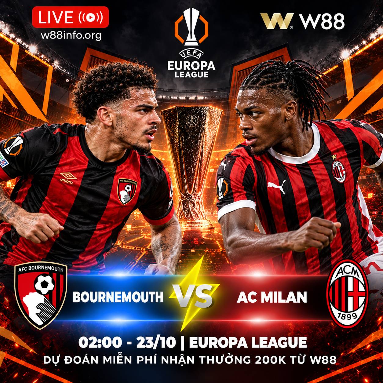 You are currently viewing [W88 – MINIGAME] BOURNEMOUTH – AC MILAN | THỬ THÁCH BẢN LĨNH ĐỘI KHÁCH