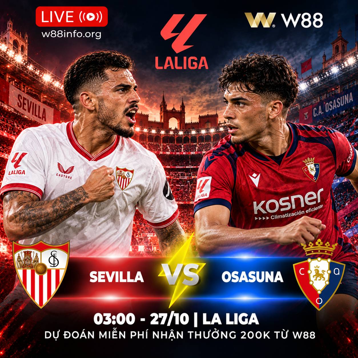 You are currently viewing [W88 – MINIGAME] SEVILLA – OSASUNA | THỬ THÁCH BẢN LĨNH CHỦ NHÀ