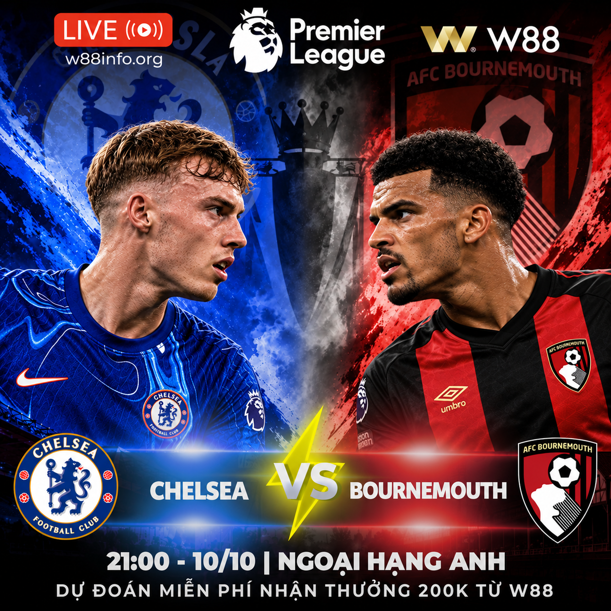 You are currently viewing [W88 – MINIGAME] CHELSEA – BOURNEMOUTH | ĐẠI CHIẾN RỰC LỬA