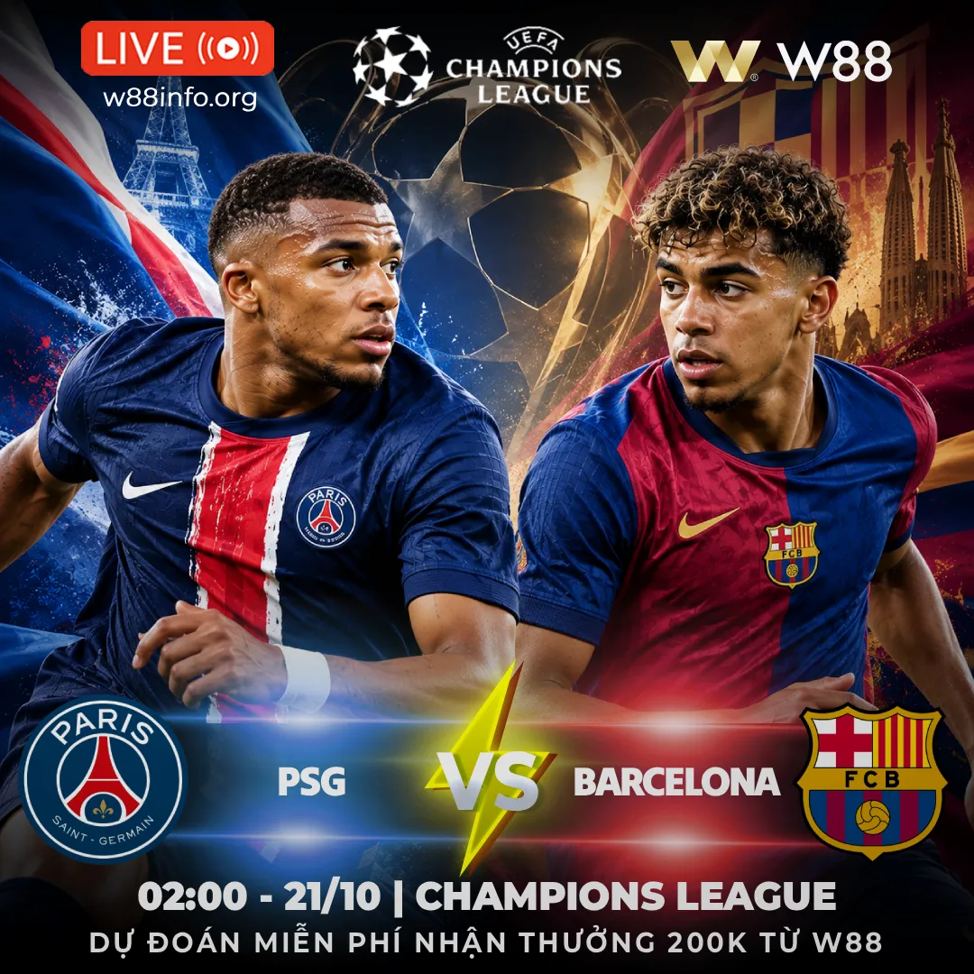 You are currently viewing [W88 – MINIGAME] PSG – BARCELONA | ĐẠI CHIẾN C1